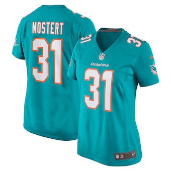 womens nike raheem mostert aqua miami dolphins game jersey_p